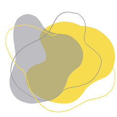 Abstract illustration with spots and lines in trendy colors of the year