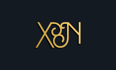 Luxury fashion initial letter XN logo.