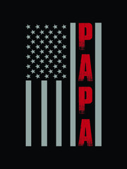 papa vector  USA flag .father's day t-shirt design.