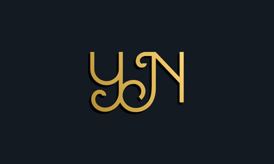 Luxury fashion initial letter YN logo.