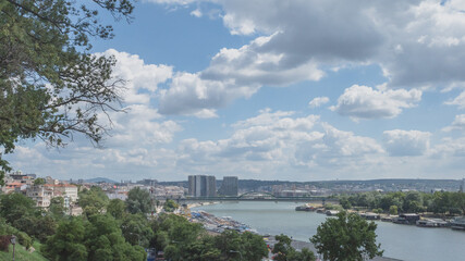 Sava River viewed from Belgrade Fortress, in Belgrade, Serbia