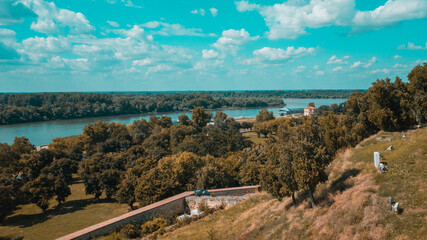 Danube River viewed from Belgrade Fortress in Belgrade, Serbia