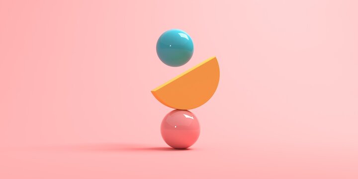 Abstract 3D render of geometric shapes