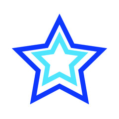 Two-color thin line star vector icon illustration on a white background.  Royalty-free and fully editable.