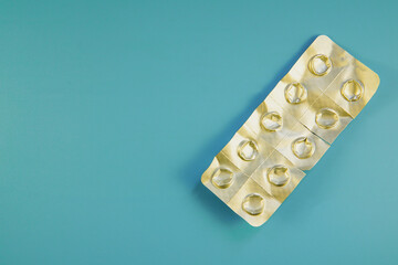 Empty package of aluminum foil tablets. Used tablet packaging
