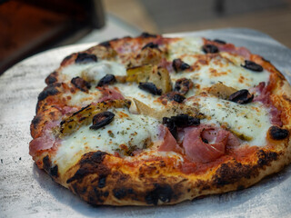 close up of pizza
