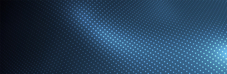 Abstract Blue Background. Dotted pattern. Virtual computer Landscape. Technology style Dots. Sci-fi  surface. Banner or presentation template. Vector illustration