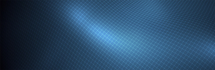 Fototapeta na wymiar Abstract Blue Background. Dark low poly rectangle pattern. Virtual computer Landscape. Technology style. Sci-fi surface. Banner or presentation template. Vector illustration