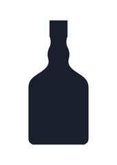 Gin bottle icon. (Gin bottle vector silhouette)
