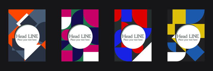 Retro geometric covers design. Eps10 vector