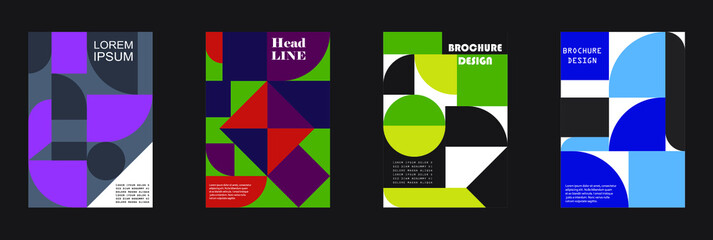 Retro geometric covers design. Eps10 vector