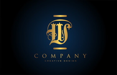 vintage gold W alphabet letter logo icon for company and business. Brading and lettering with creative golden design