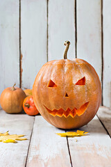 Halloween carved pumpkin - 436734853