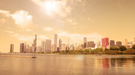 Fototapeta na wymiar beautiful view of the city of Chicago