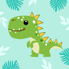Dinosaur toy party invitation card template vector illustration. 