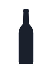 Wine bottle icon. (Wine bottle vector silhouette) 