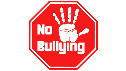 Stop bullying, stop sign with hand
