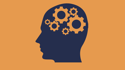 human head with gears