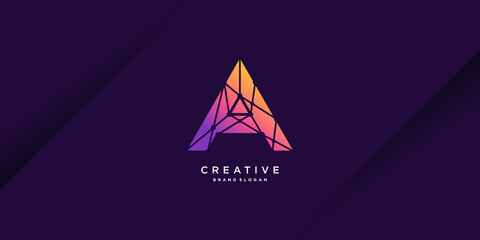 Creative technology Logo with initial A for company, industry, person, vector part 5