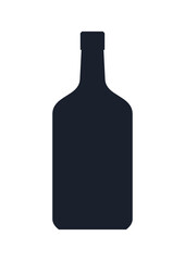 Rum bottle icon. (Rum bottle vector silhouette)