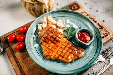 Cooked meat on a plate