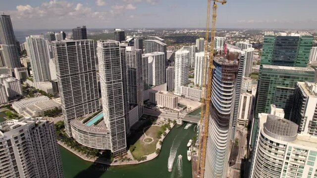 5k drone aerial video inspection Aston Martin Residences Construction Site