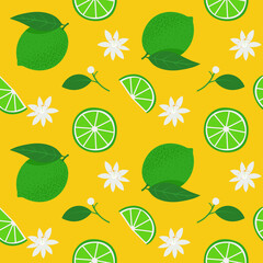 Summer seamless pattern with lines. Vector illustration in trendy flat style and colors. Tropical background