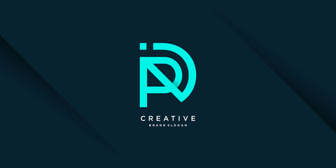 Monogram letter logo template with initial R for business, company, techonolgy, part 8