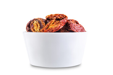Dried tomatoes on a white isolated background