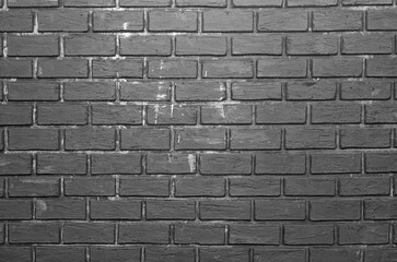 Brick wall. Black and white brick background. Texture or pattern of blocks