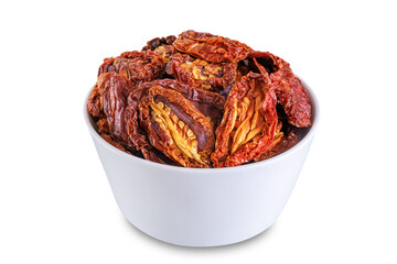 Dried tomatoes on a white isolated background