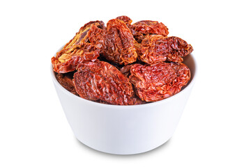 Dried tomatoes on a white isolated background