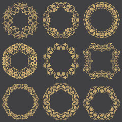 Circular baroque ornament.