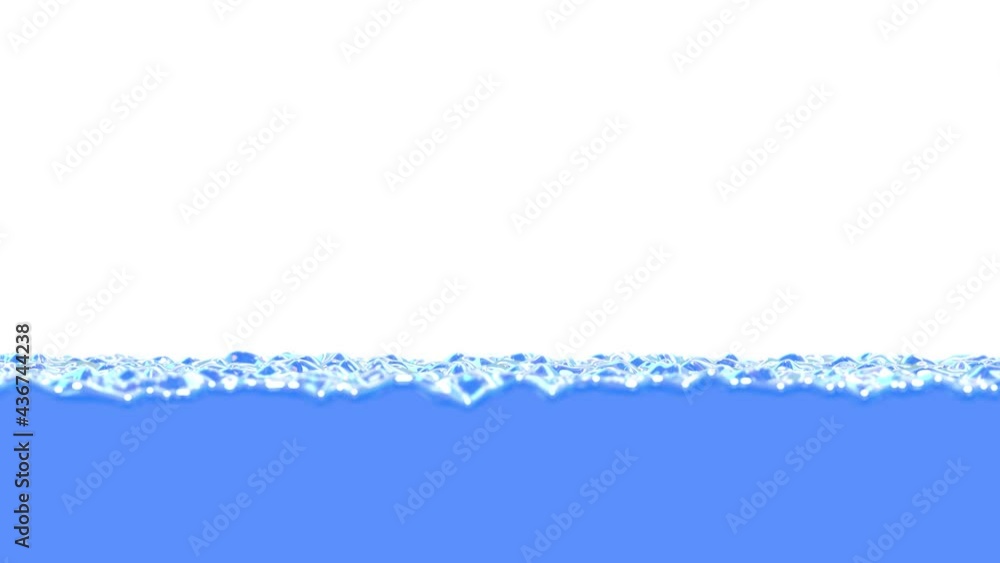 Poster realistic looping slow motion 3d animation of the waving and splashing blue water surface rendered i
