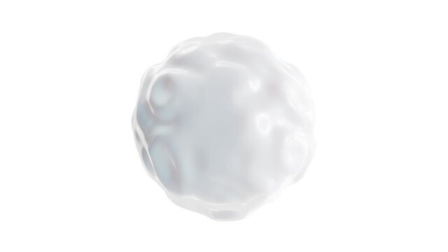 Seamless looping 3D animation of the abstract morphing creamy white form rendered in UHD with alpha matte