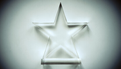 Glass star, prize for participation in the championship on a white background