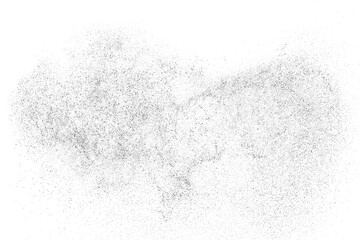 Distressed black texture. Dark grainy texture on white background. Dust overlay textured. Grain noise particles. Rusted white effect. Grunge design elements. Vector illustration, EPS 10.