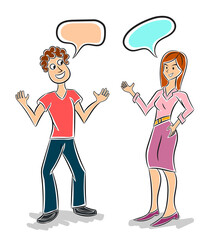 ilustración personas hablando