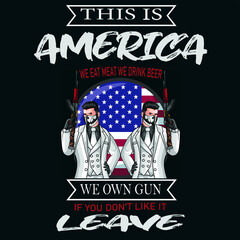 AMERICA GUN LEVER T SHIRT DESIGN