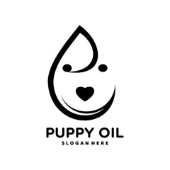 puppy oil  gas logo design vector