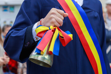 The last graduation bell for the graduation day. Background with copy space for text