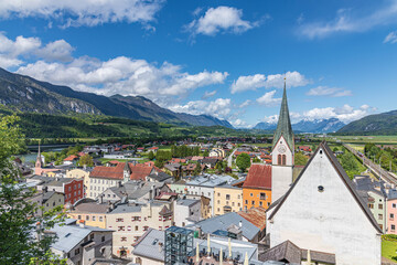 Blick auf die Altstadt von Rattenberg in Tirol - obrazy, fototapety, plakaty