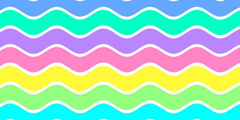 Abstract colorful lines wavy stripes  background. Unicorn rainbow pattern.