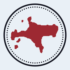 Ko Mak round stamp. Round logo with island map and title. Stylish minimal Ko Mak badge with map. Vector illustration.