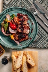 Cooked meat on a plate