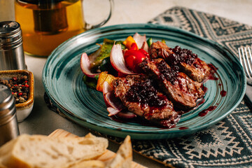Cooked meat on a plate