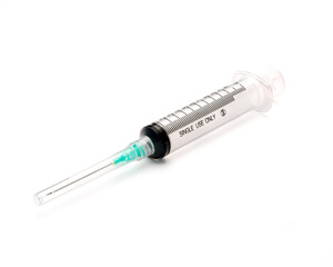 Fototapeta premium single-use syringe part of the essential medical equipment in a first aid kit