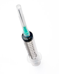 single-use syringe part of the essential medical equipment in a first aid kit