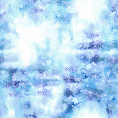 Blue watercolor abstract seamless texture.