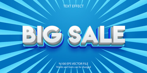 Livid text with a soft blue-green touch, editable text effect: Big Sale